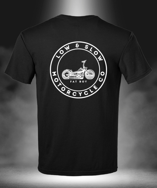 Low & Slow Nation Fat Boy Edition black T-shirt, back view