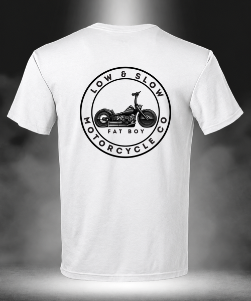 Low & Slow Nation Fat Boy Edition white T-shirt, back view