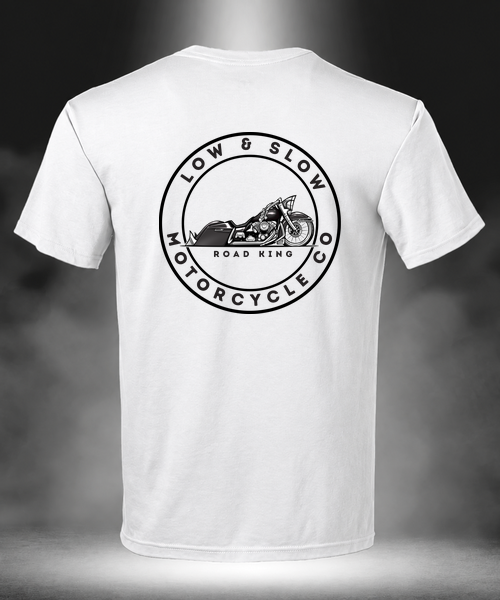 Low & Slow Nation Road King with Beach Bars Edition white T-shirt, back view
