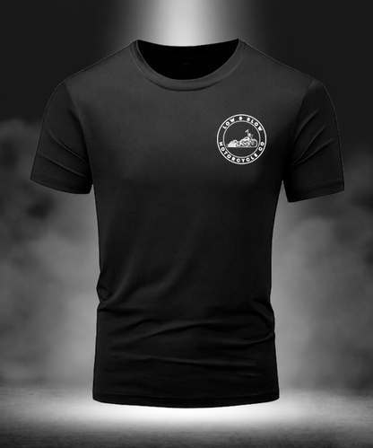 Low & Slow Nation Road King with Bags Edition black T-shirt, front view