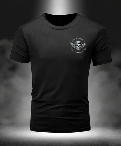 Low & Slow Nation True Chrome Skull black T-shirt, front view